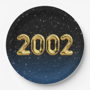 Birthday Balloons 2002 in Stars Paper Plate Pappteller