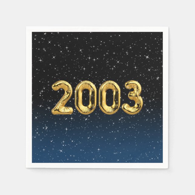 Birthday Balloons 2003 in Stars Serviette (Vorderseite)