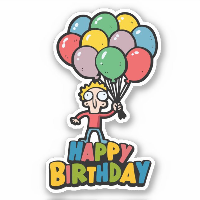 Birthday Balloons Aufkleber (Vorderseite)