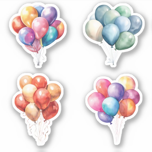 Birthday Balloons Aufkleber (Vorderseite)