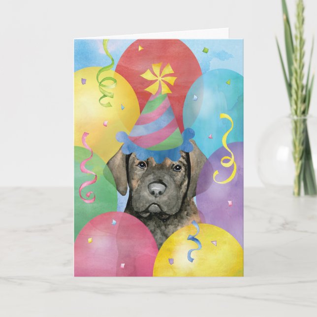 Birthday Balloons Cane Corso Card Karte (Vorderseite)