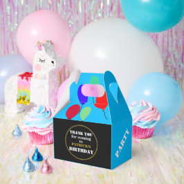 Birthday Balloons Geometric Blue Gold Geschenkschachtel