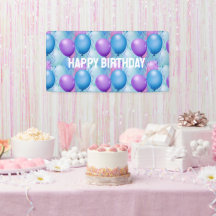Birthday Balloons in Blau und Rosa
