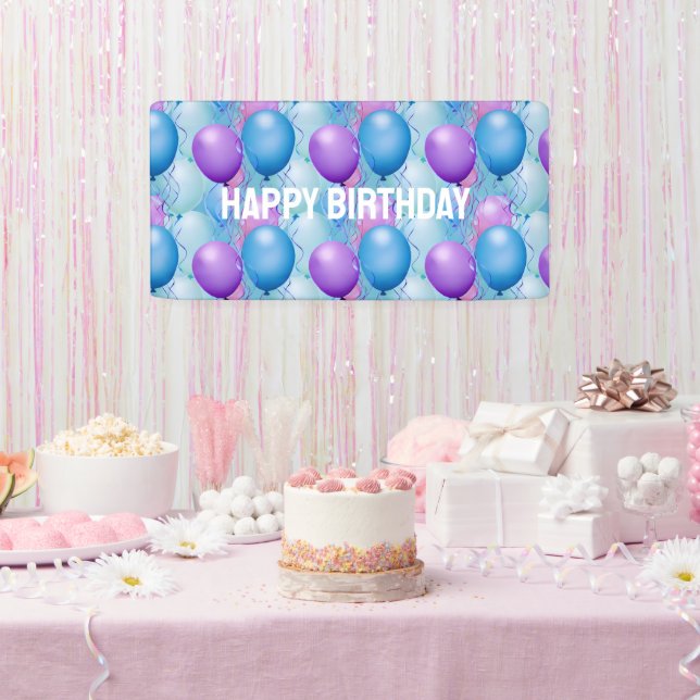 Birthday Balloons in Blau und Rosa Banner (Party)