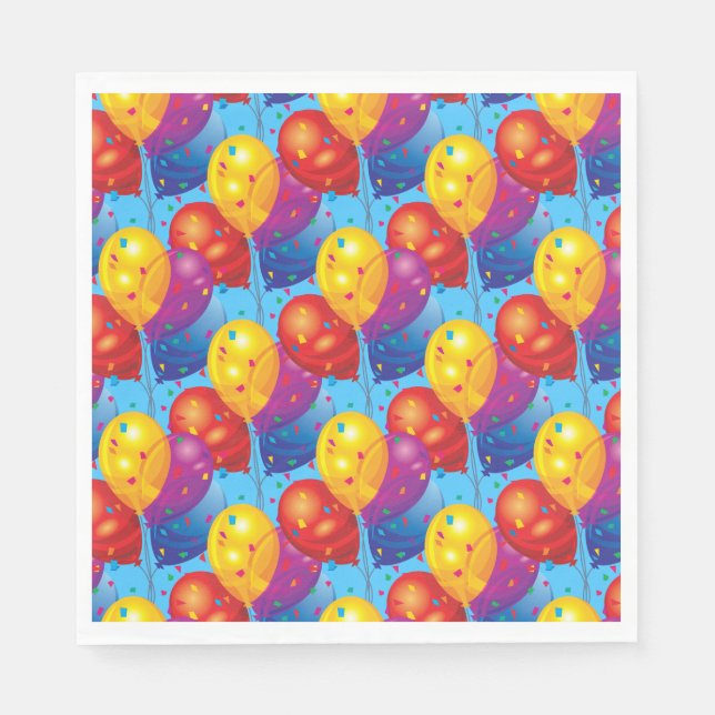 Birthday Balloons Paper Napkins Serviette (Vorderseite)
