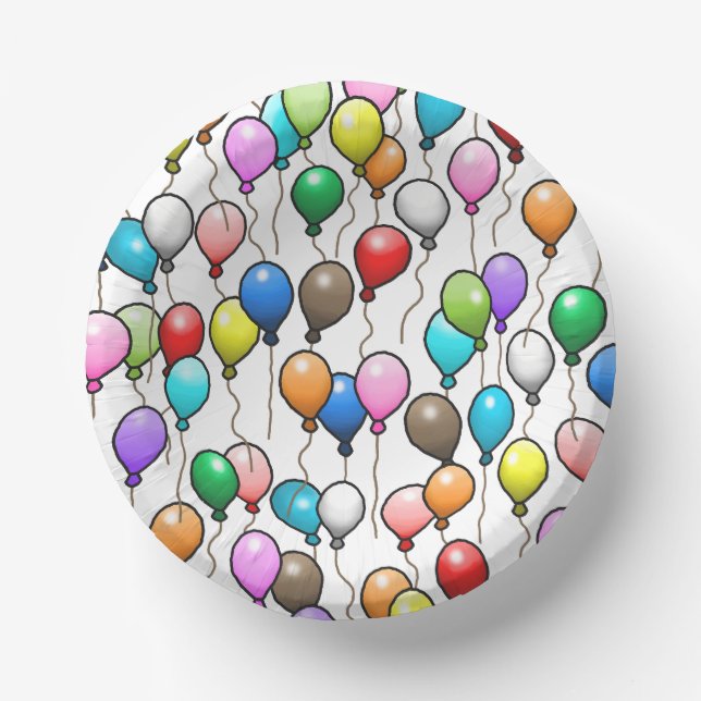 Birthday Balloons Pappteller (Vorderseite)
