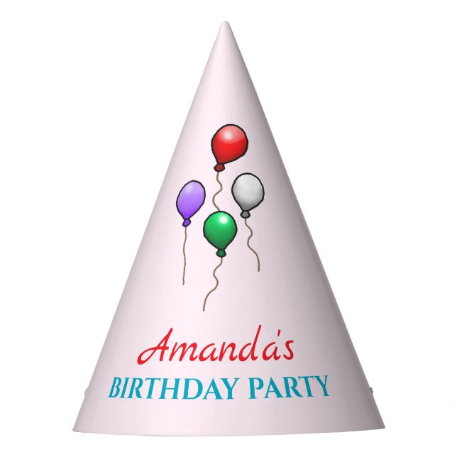 Birthday Balloons Partyhütchen (Vorderseite)