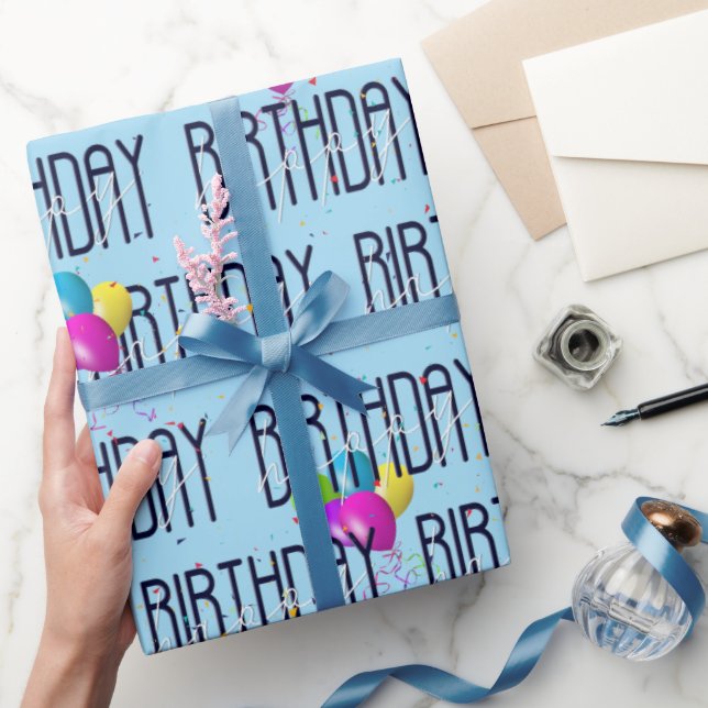 Birthday Balloons und Confetti Geschenkpapier (Schenken)