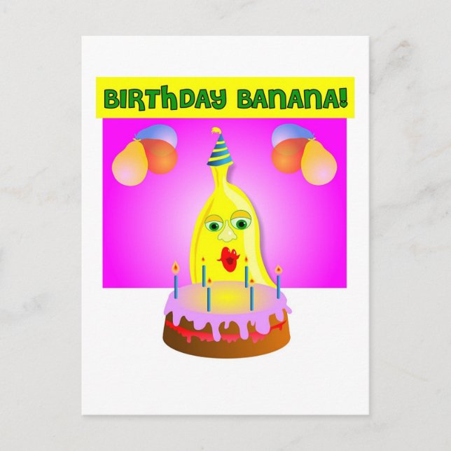 Birthday Banana Postkarte (Vorderseite)