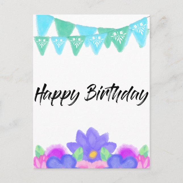 Birthday Banners Postkarte (Vorderseite)