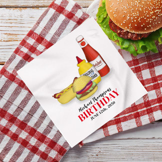 Birthday Barbeque Party GRILLEN Custom Serviette