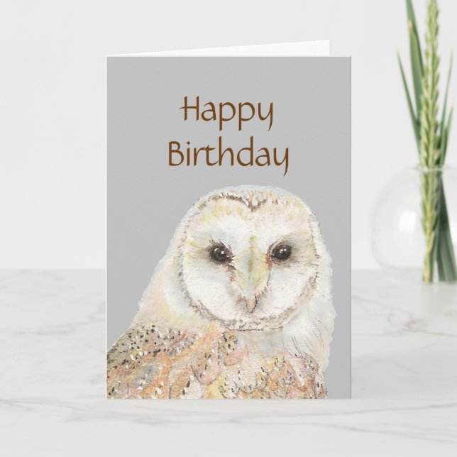 Birthday Barn Owl Pourquoi célébrons-nous la carte (Devant)