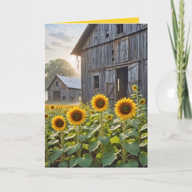 Birthday Barn Sunblumen Karte (Vorderseite)