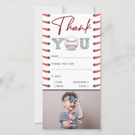 Birthday Baseball Foto Dankeskarte