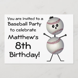 Birthday Baseball Party Einladung