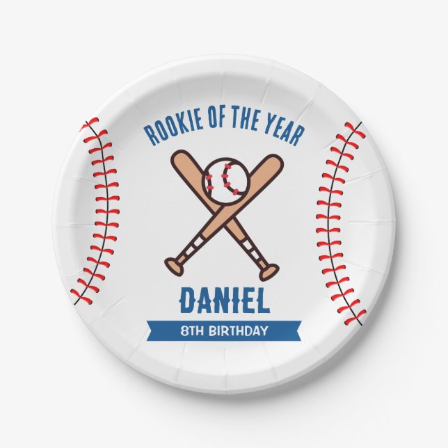Birthday Baseball Party Pappteller (Vorderseite)