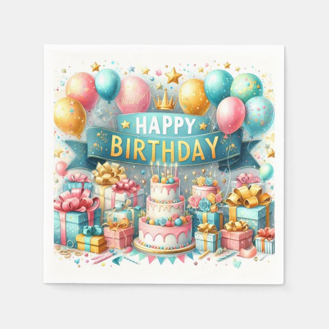 Birthday Bash Bliss Serviette (Vorderseite)