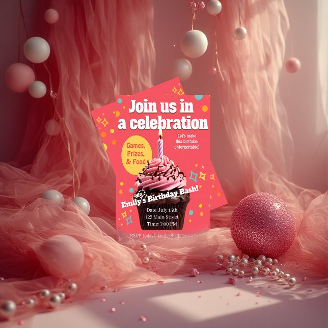 Birthday Bash! Celebration Design – Party Gift  Einladung (Von Creator hochgeladen)