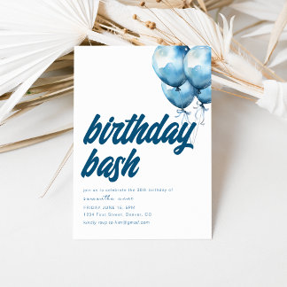 Birthday Bash Einladung Vorlage mit Balloons