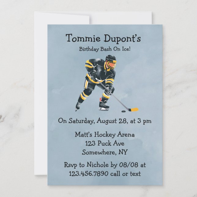 Birthday Bash on Ice Einladung (Vorderseite)