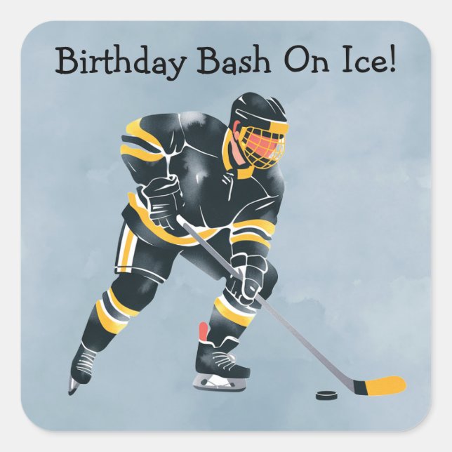 Birthday Bash on Ice Quadratischer Aufkleber (Vorderseite)