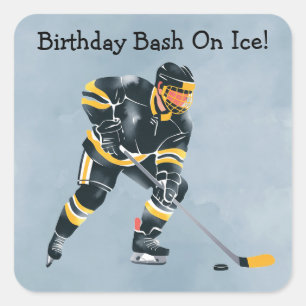 Birthday Bash on Ice Quadratischer Aufkleber