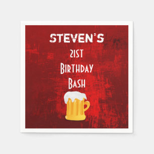 Birthday Bash Tasse von Grunge Red Abstrakt Serviette