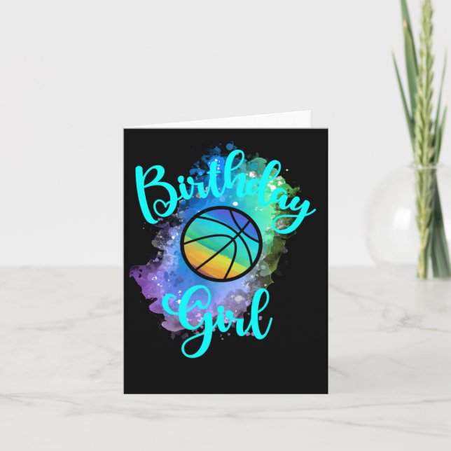 Birthday Basketball Girl Karte (Vorderseite)