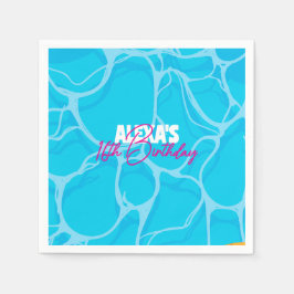 Birthday Bday Pool Party Serviette