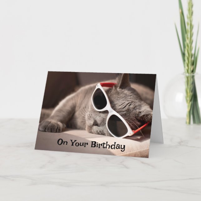 Birthday Be the Sunshine Fun Cat Karte (Vorderseite)