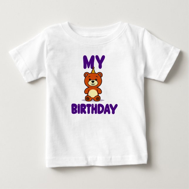 Birthday Bear Baby T-shirt (Vorderseite)