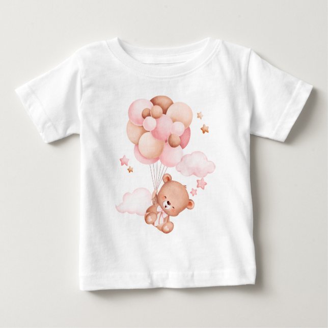 Birthday Bear Bash: Ballon Celebration Kleinkind Baby T-shirt (Vorderseite)