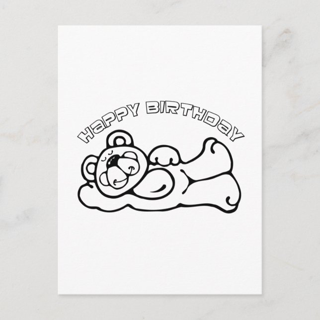 Birthday Bear Postkarte (Vorderseite)