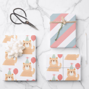 Birthday Bear Wrapping Paper Sheets Geschenkpapier Set