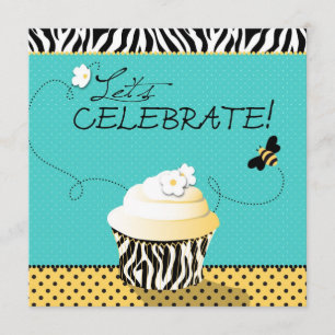 Birthday Bee & Cupcake Geburtstag Einladung