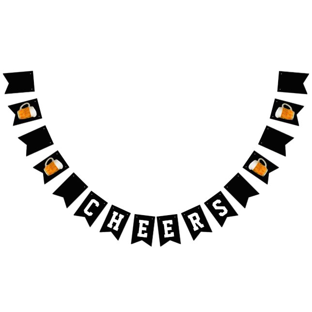 Birthday Beer Cheers Black Wimpelkette (Alle)
