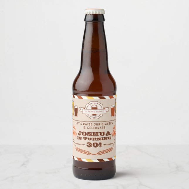 Birthday Beer Label Bierflaschenetikett (Vorderseite)