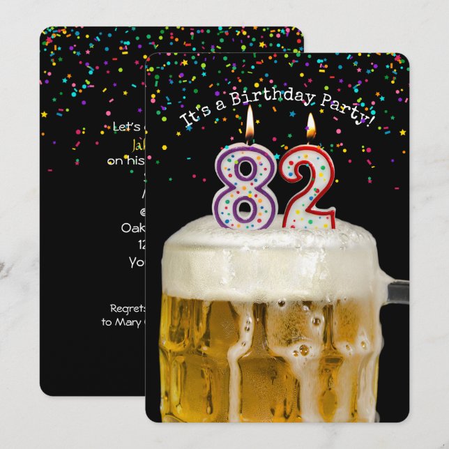 Birthday Beer Party Einladung (Vorne/Hinten)