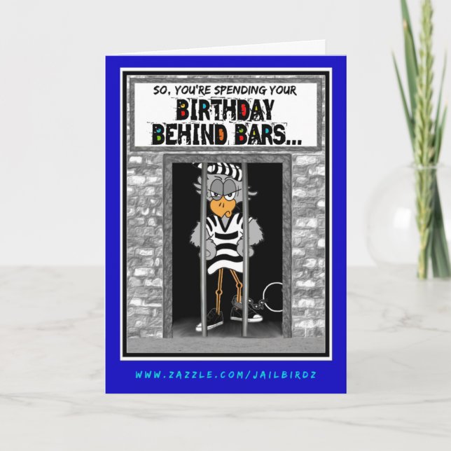 Birthday Behind Bars : Carte Jailbird Birthday (Devant)