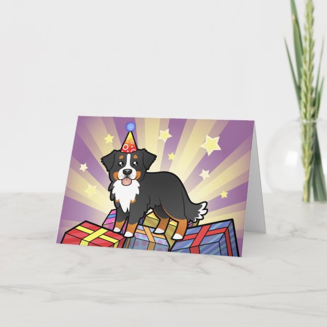 Birthday Bernese Mountain Dog Karte (Vorderseite)