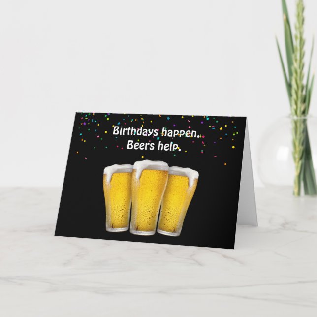 Birthday Bers und Confetti Karte (Vorderseite)