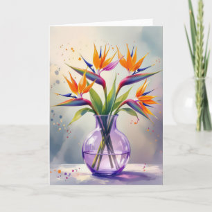 Birthday Bird of Paradise Blume Bouquet Karte