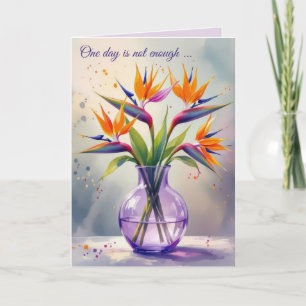 Birthday Bird of Paradise Blume Bouquet Karte