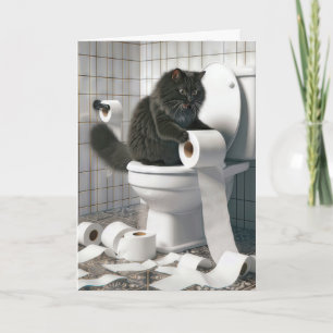 Birthday Black Cat Unrollo Toilettenpapier Karte