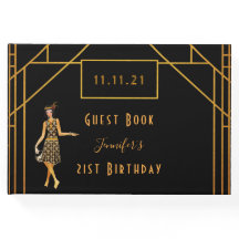 Birthday Black Gold 1920's art Deko name