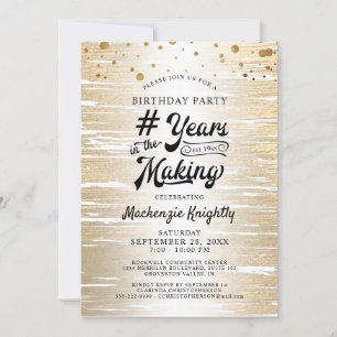 Birthday Black Gold Confetti JAHRE IM MAKING Einladung