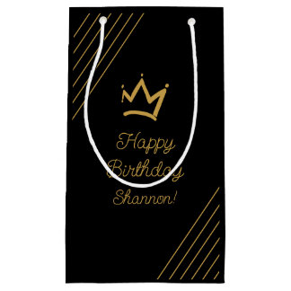 Birthday Black Gold Crown Kleine Geschenktüte