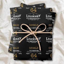 Birthday Black Gold Geschenkpapier Set