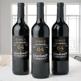 Birthday Black Gold Weinetikett