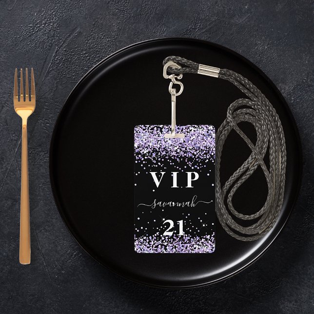 Birthday Black violet lavender vip Einladung Ausweis (Von Creator hochgeladen)